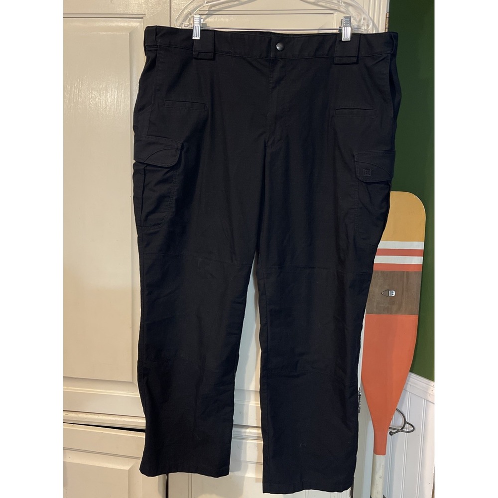 5.11 Tactical Pants Men 44x30 Black Cargo Pockets Rip Stop